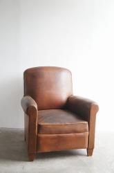 フランス アンティーク　レザークラブソファ