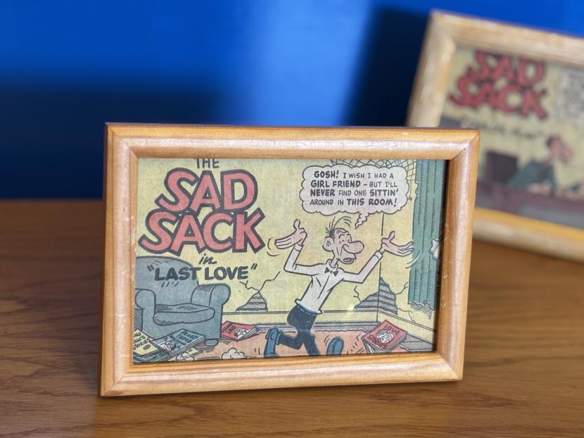 ヴィンテージコミック額装アート「Sad Sack」スタンドタイプ
