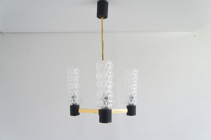 フレンチミッドセンチュリー　ヴィンテージ3灯シャンデリア