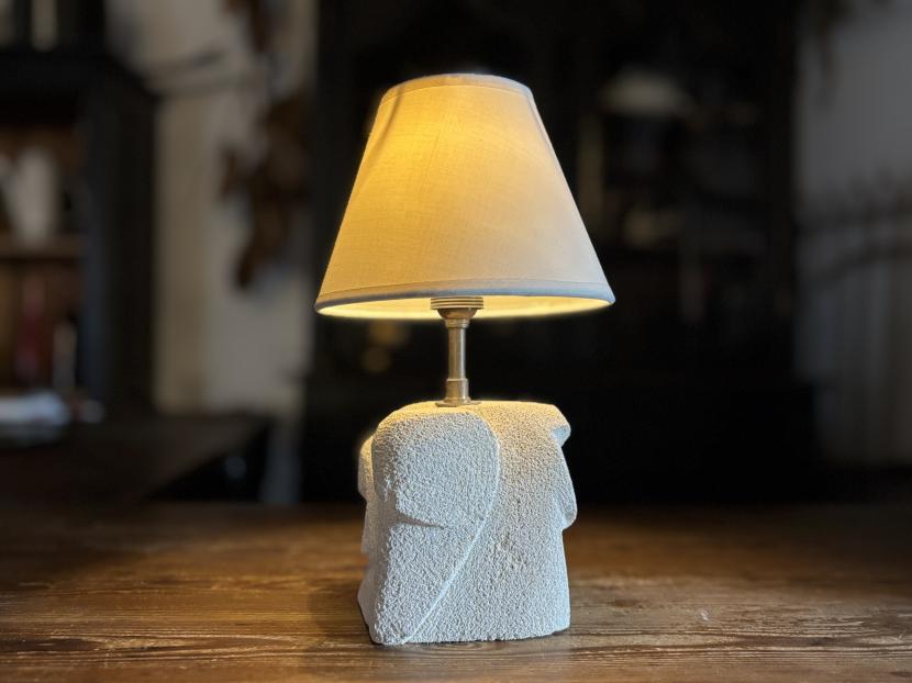 フランス ナチュラルストーン テーブルランプ