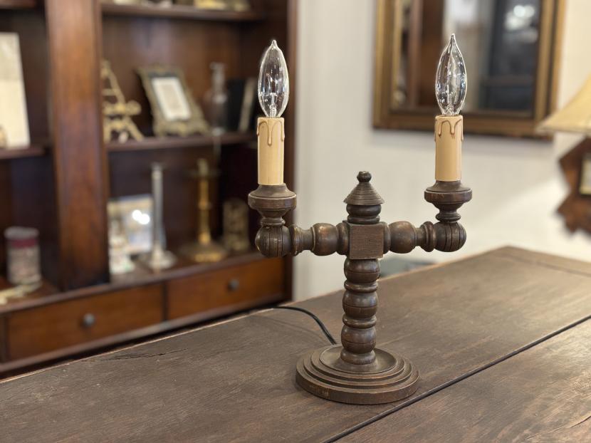 フランスアンティーク 2灯 テーブルランプ ②