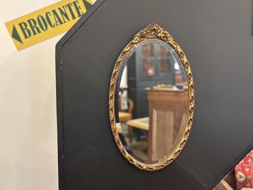 フランスアンティーク　オーバル型ミラー