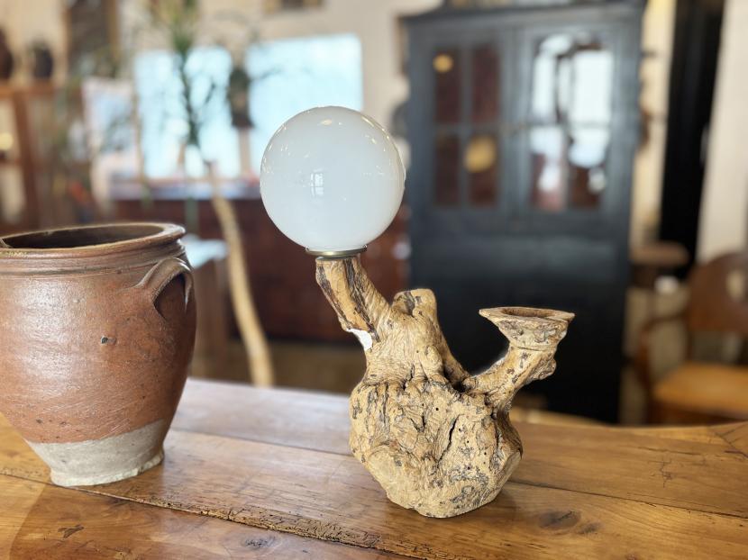 フランスアンティーク プリミティブテーブルランプ