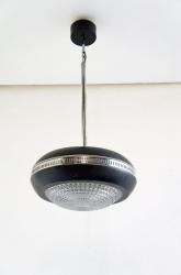 フレンチミッドセンチュリー　ヴィンテージ3灯ブラックペンダントランプ