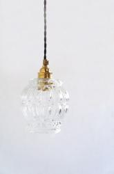フランスアンティーク　ミニガラスペンダントランプ ①