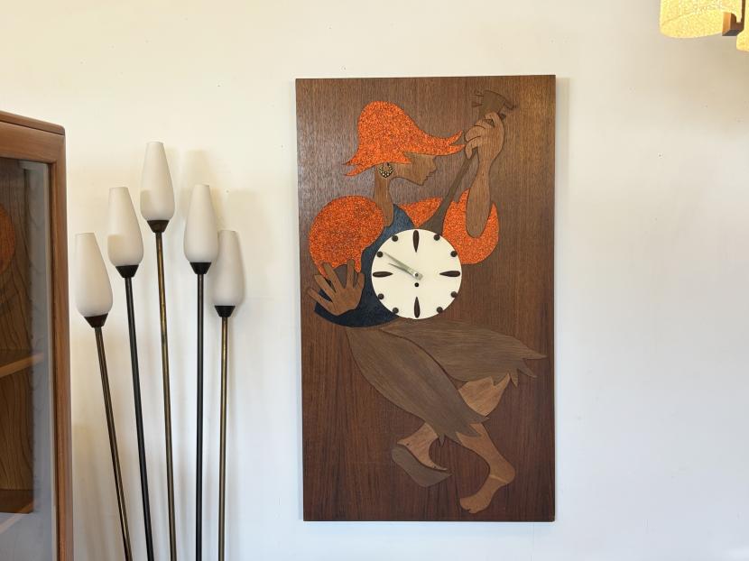 アメリカ ミッドセンチュリー ポリネシアンモチーフ ヴィンテージ クロック