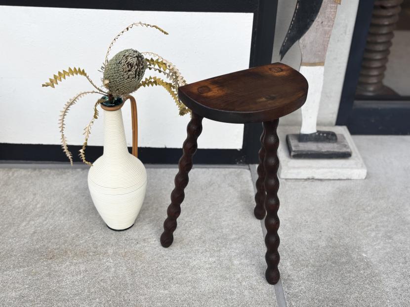 フランスアンティーク　ボビンレッグ　ウッドスツール