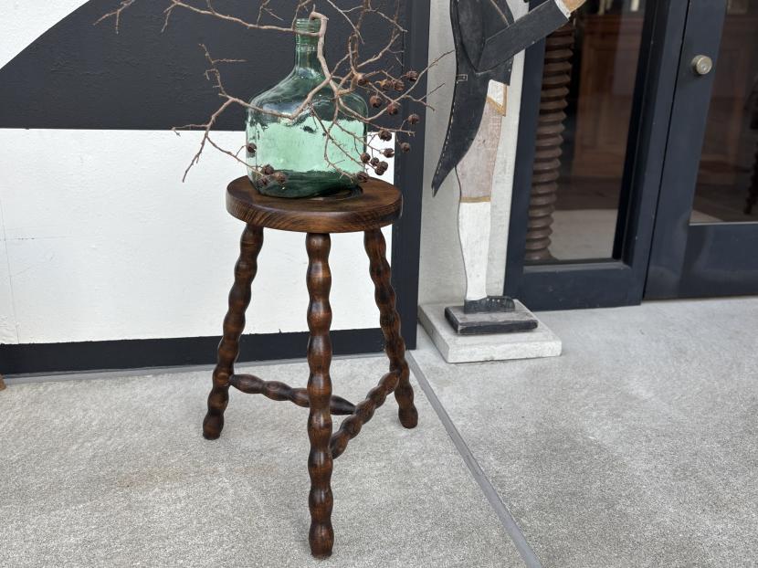 フランスアンティーク　ボビンレッグ　ウッドスツール