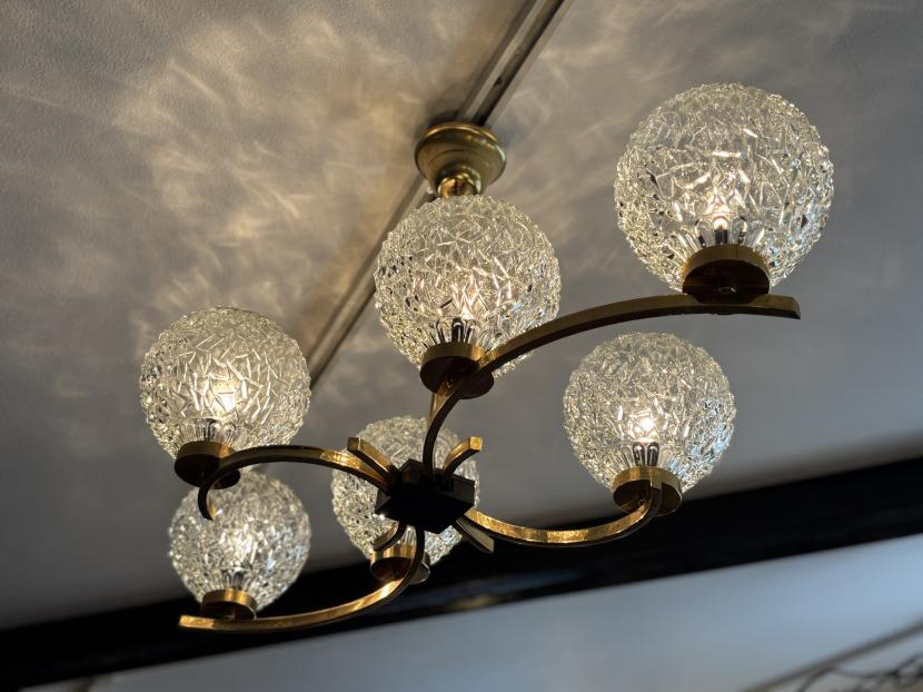 フレンチミッドセンチュリー ヴィンテージ 6灯シャンデリア