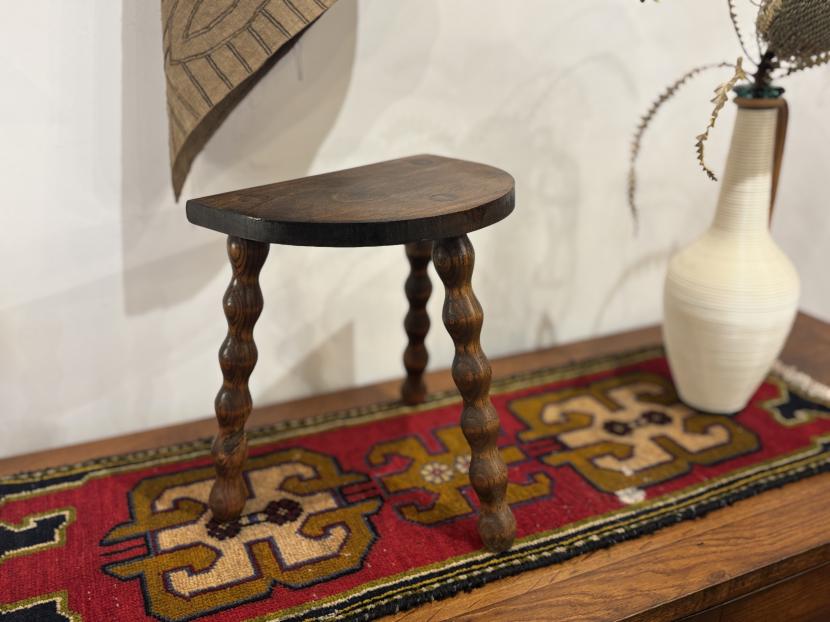 フランスアンティーク　ボビンレッグ　ウッドスツール