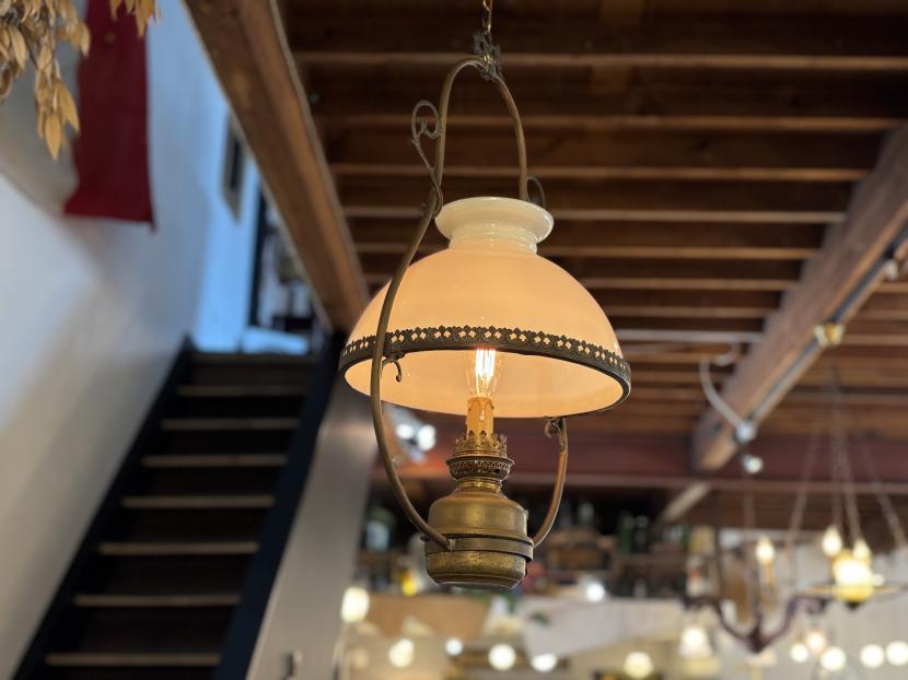 フランスアンティーク オイルランプモチーフ ペンダントランプ