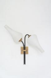 フレンチミッドセンチュリー ヴィンテージ2灯ブラケットランプ