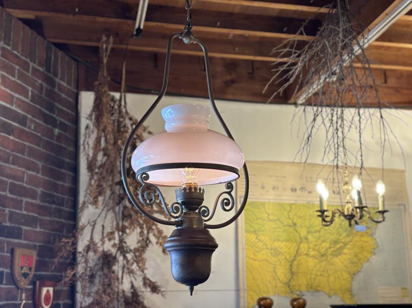 フランスアンティーク オイルランプモチーフ ペンダントランプ