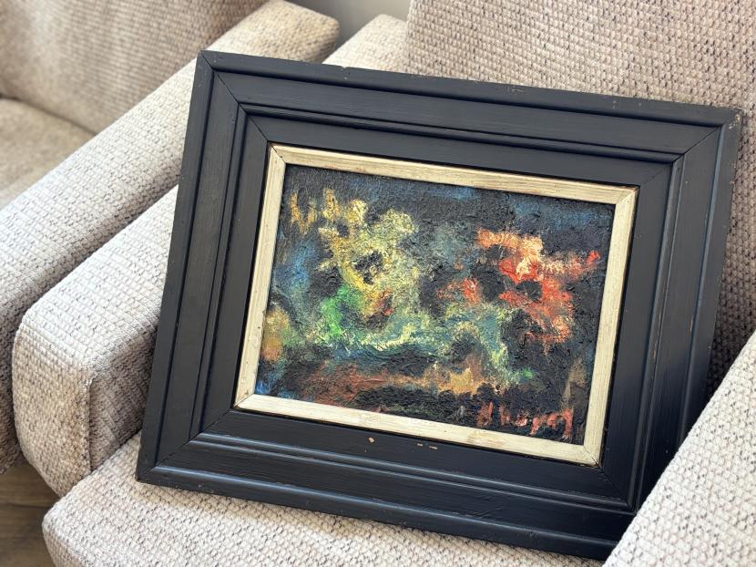 フランス アンティーク オイルペイント アート