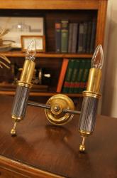 フランスアンティーク　真鍮製 2灯ブラケットランプ　