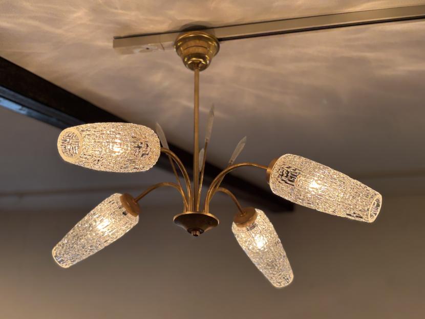 フレンチミッドセンチュリー ヴィンテージ 4灯シャンデリア