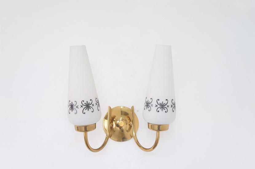 フレンチミッドセンチュリー　ヴィンテージ2灯ブラケットランプ