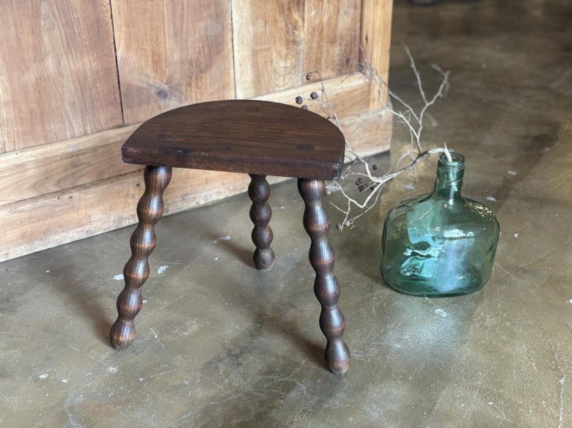 フランスアンティーク　ボビンレッグ　ウッドスツール