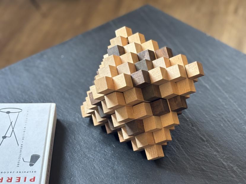 フランス ヴィンテージ 寄木 アートオブジェ