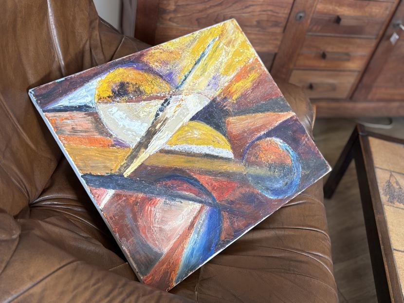 フランス アブストラクト オイルペイント モダンアート