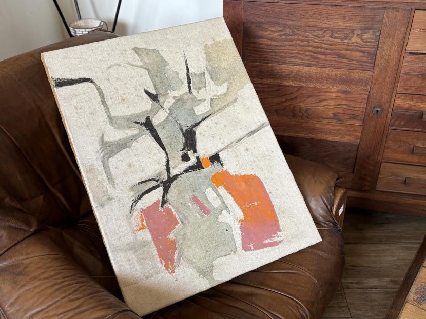 フランス アブストラクト オイルペイント モダンアート