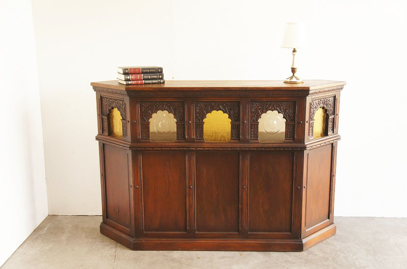 イギリスアンティーク　オークカウンター