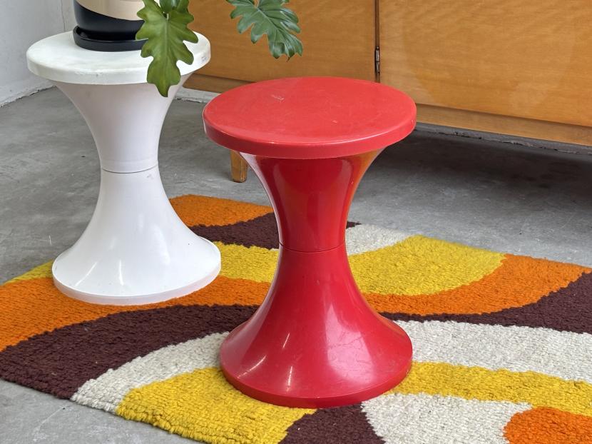 フランスヴィンテージ TamTam stool タムタムスツール/レッド D