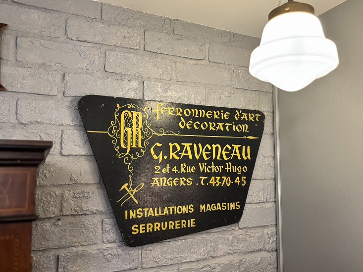 フランス アンティーク ハンドペイント ウッドサイン