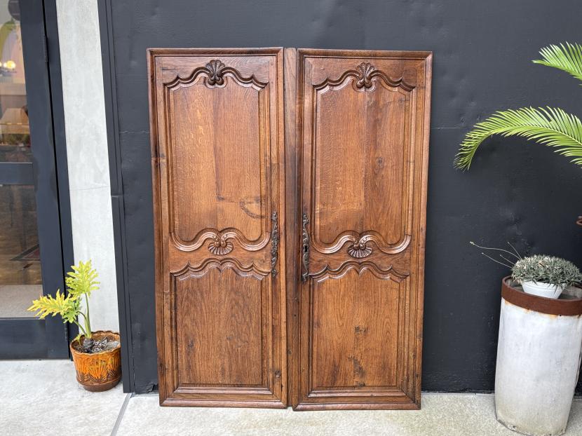 フランス アンティーク オークワードローブ ドアセット