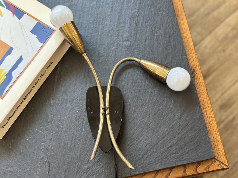 フレンチミッドセンチュリー　ヴィンテージ2灯モダンブラケットランプ