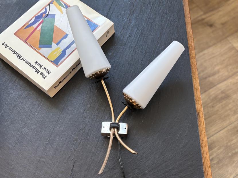 フランスアンティーク  2灯ブラケットランプ①