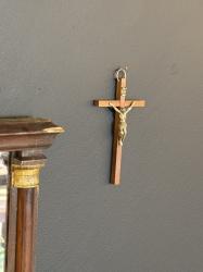 フランスアンティーク　十字架キリスト像 E