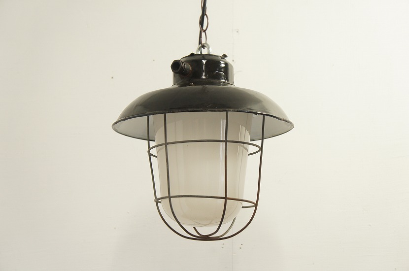 ヴィンテージ インダストリアル ホーローペンダントランプf