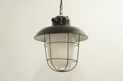 ヴィンテージ インダストリアル ホーローペンダントランプf