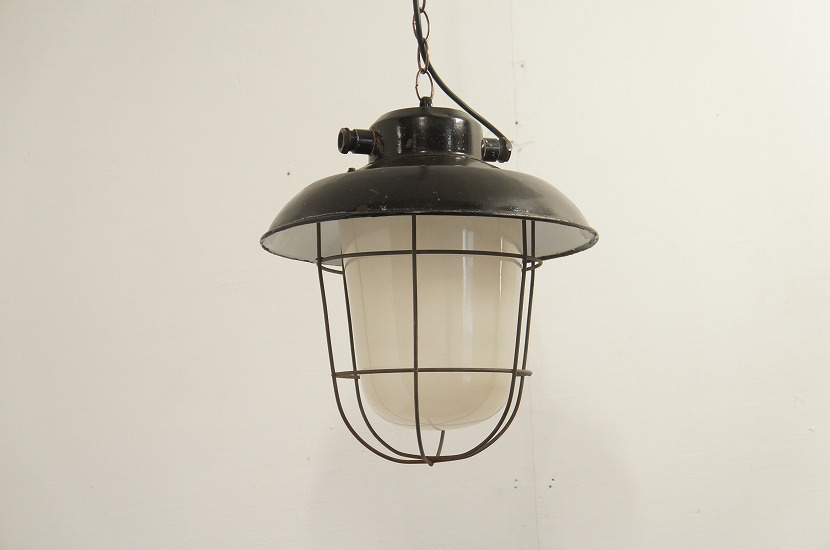 ヴィンテージ インダストリアル ホーローペンダントランプg