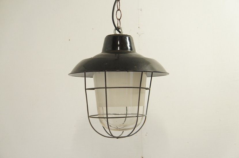 ヴィンテージ インダストリアル ホーローペンダントランプh