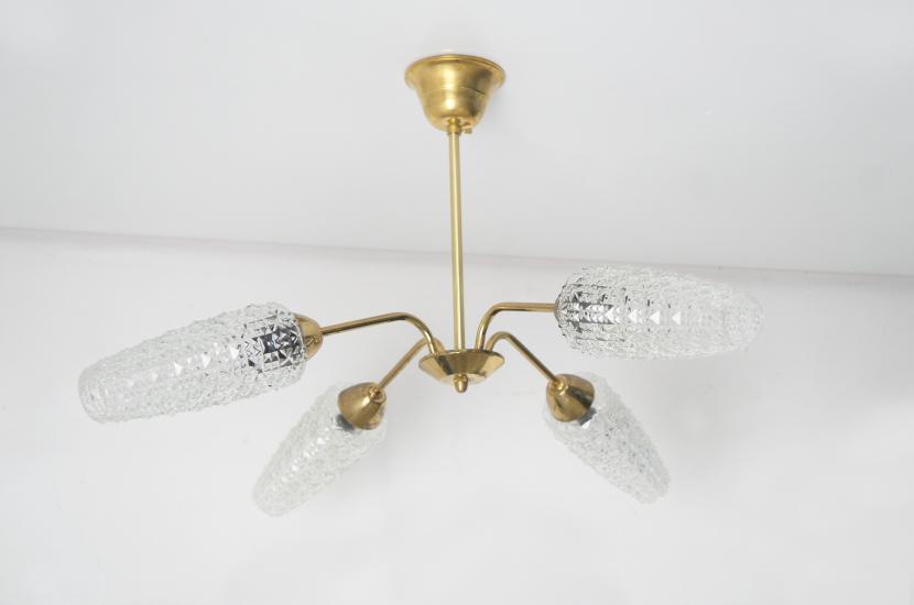 フレンチミッドセンチュリー ヴィンテージ 4灯シャンデリア