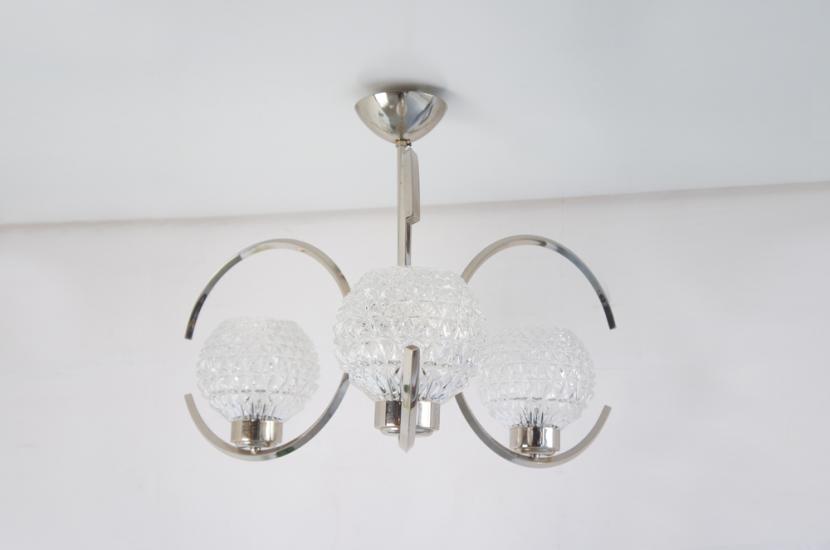 フレンチミッドセンチュリー スペースエイジ ヴィンテージ 3灯シャンデリア