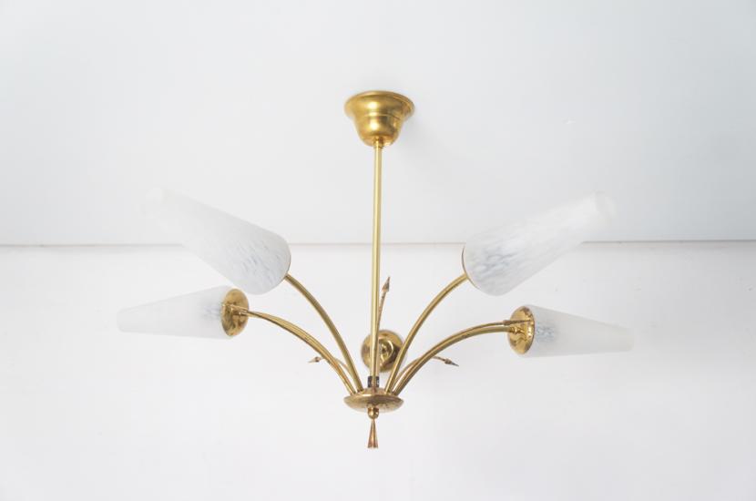 フレンチミッドセンチュリー ヴィンテージ 5灯シャンデリア