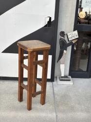 フランスアンティーク　オーク 木製ハイスツール