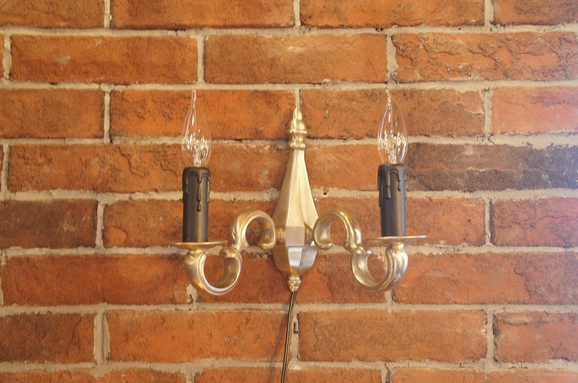 フランスアンティーク　アールデコ 2灯ブラケットランプ(在庫2)