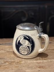 ドイツ製アンティーク蓋付きビアマグ/ビアジョッキ