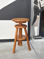 フランス アンティーク パイン材 昇降式スツール