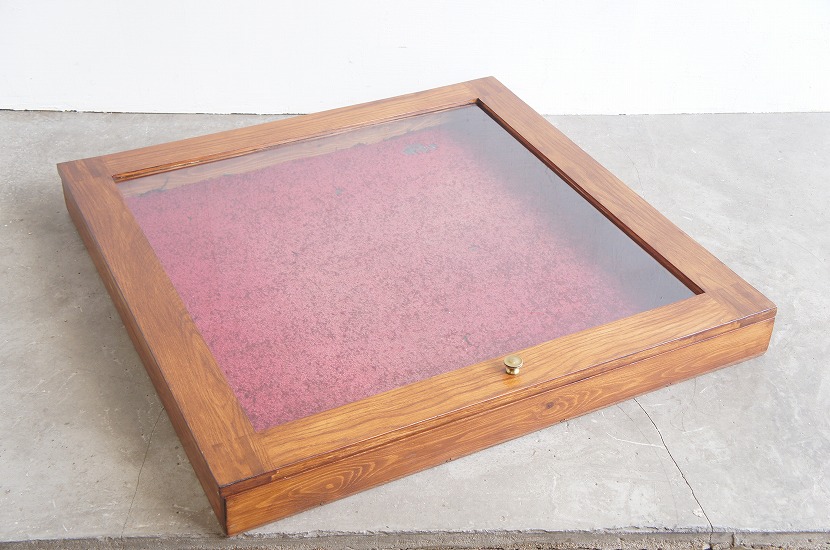 イギリスアンティーク　オークディスプレイショーケース