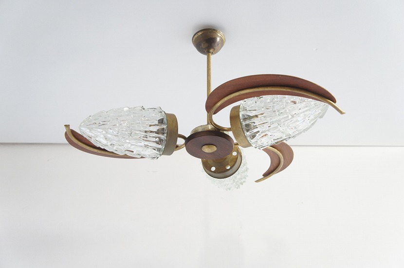 イギリスヴィンテージ 3灯モダンペンダントランプ