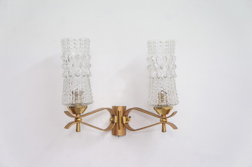 フレンチミッドセンチュリー　ヴィンテージ2灯ブラケットランプ