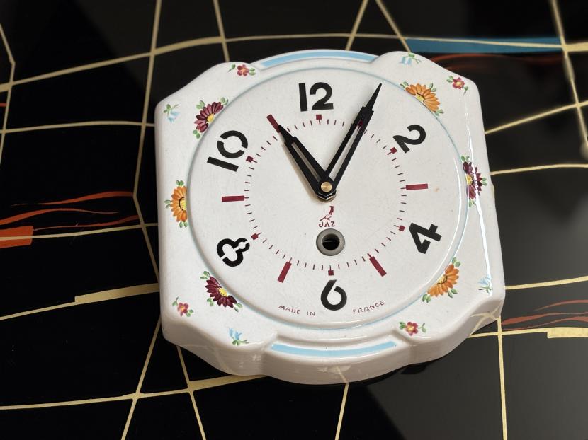 フランスヴィンテージ JAZ製 ボタニカルウォールクロック