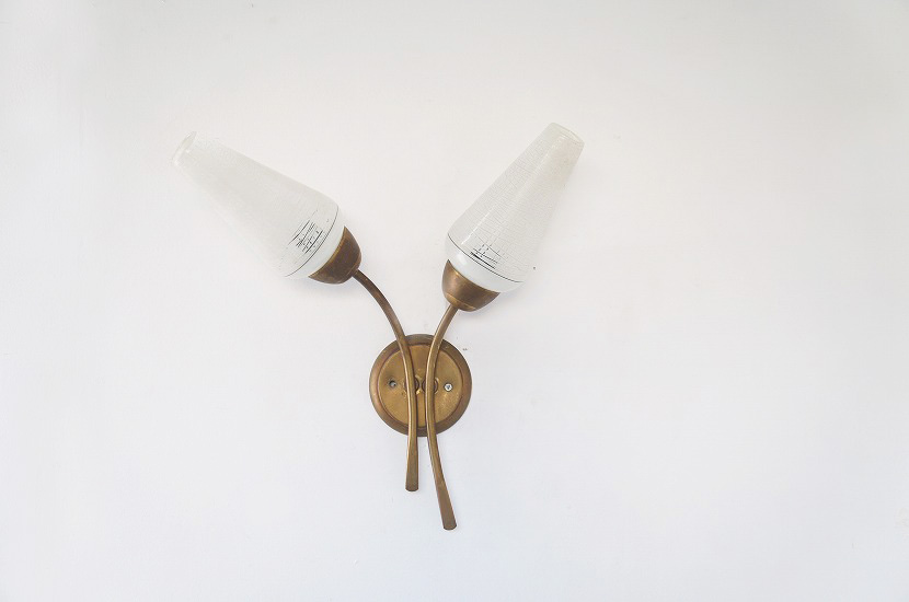 フレンチミッドセンチュリー　2灯ブラケットランプ ①