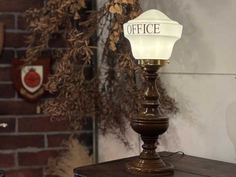 フランスアンティーク OFFICEサインテーブルランプ