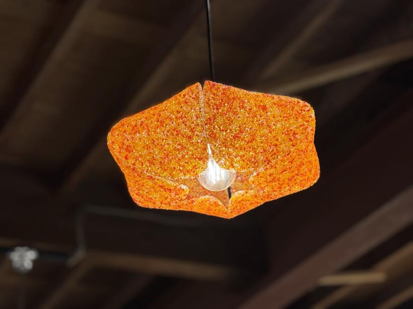 フレンチミッドセンチュリー　ヴィンテージオレンジペンダントランプ